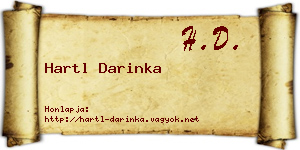 Hartl Darinka névjegykártya